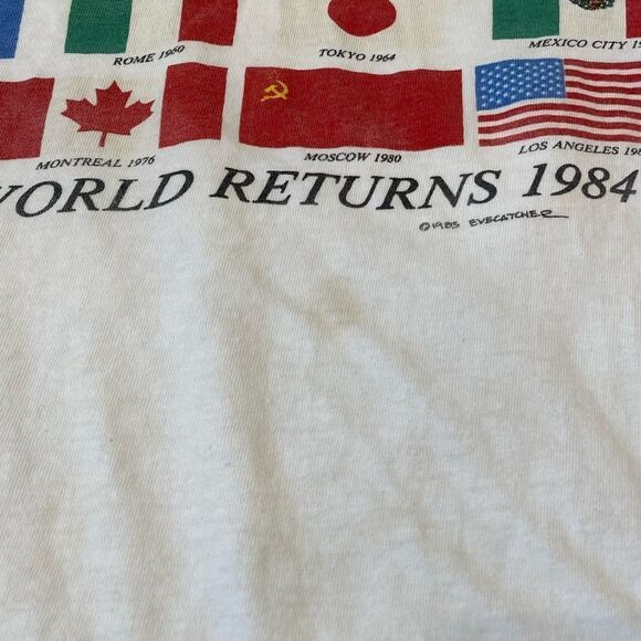 Vintage 1984 Olympic Countries Flags T-shirt - Picture 4 of 9